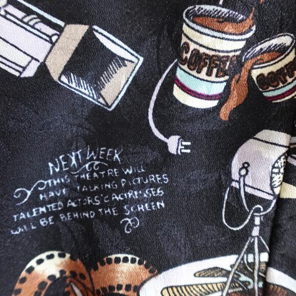 Vintage 90s Nicole Miller Silk Movie Production Actor Actress TV Film Theme Vest - Picture 12 of 16